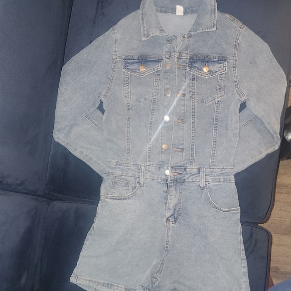 N/A Pants - Women's Denim Jean Shorts/Romper